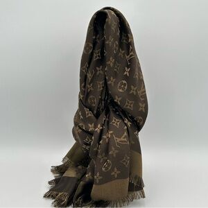 Louis Vuitton Brown and Tan Signature Scarf